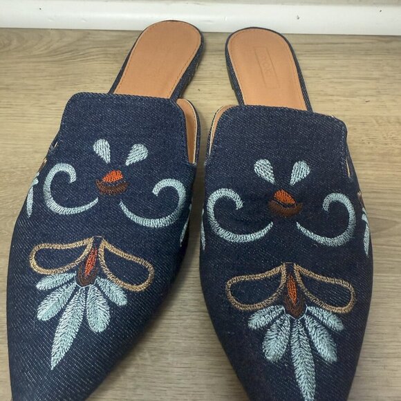 YOKI Women's Urban Ballet Denim Blue Flats Size 8 - Picture 2 of 3